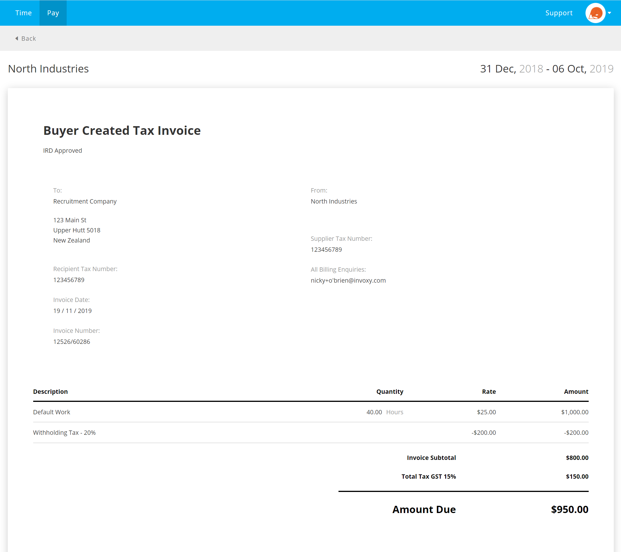 Recipient Created Tax Invoices – Invoxy With Regard To New Zealand Invoice Template
